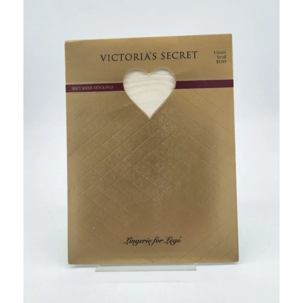 Victoria's Secret Lingerie For Legs Silky Sheer Nylon Stockings Cream Size Small